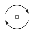 A loop with a center point. It stands for the monthly close.